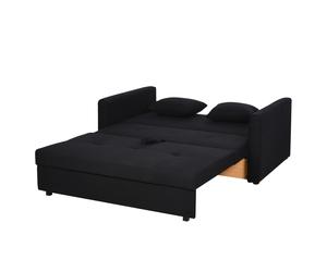 HOMCOM Canapé-lit 2 places convertible 2 en 1 avec 2 coussins et coffre de rangement intégré 152 x 101 x 81 cm gris foncé