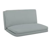 HOMCOM Canapé lit Convertible 2 Places, canapé de Sol, Matelas Pliable en 4 Parties, Tissu Aspect Lin, Longueur 137 cm, Charge 240 Kg, pour Salon Chambre et Bureau, Gris Clair