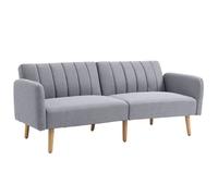 Canapé Convertible 2 Places Design Scandinave Inclinable Tissu Gris Gris
