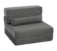 HOMCOM Canapé-lit Pliable avec Coussin 70 x 200 x 12,5 cm Gris foncé