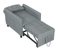 HOMCOM Canapé-lit pliable convertible avec dossier réglable et coussin, Gris