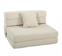 HOMCOM Canapé-Lit Pliant 2 en 1 Chauffeuse 1 Place Convertible 100cm Crème