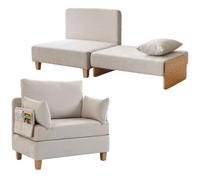 HOMCOM Canapé-lit Simple 2 en 1 Convertible 94x63x89cm Crème