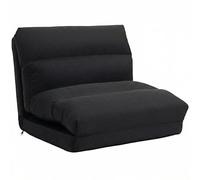 HOMCOM Canapé Paresseux Chauffeuse 1 Place, Fauteuil Paresseux Convertible en Lit, Fauteuil Salon avec Dossier Inclinable sur 5 Positions, Charge 120 kg, pour Salon Chambre Bureau, 70x72x56cm, Noir
