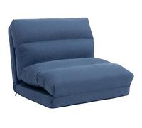 HOMCOM Canapé Paresseux Chauffeuse 1 Place Fauteuil Salon 70x72x56cm Bleu