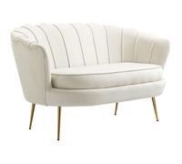 HOMCOM - canapé - Polyester - 130x77x77cm - Crème