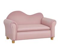 HOMCOM Canapé pour enfants Canapé pour enfants avec espace de rangement, canapé de jeu pour enfants, deux places pour enfants 3-5 ans, meuble pour enfants 2 places en tissu non tissé néerlandais, rose