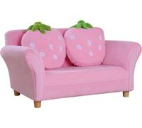 HOMCOM Canapé pour Enfants Fauteuil pour Enfants Sofa Chaise Enfants Chambre Enfants Canapé Doux Double Canapé Simple(Sofa Fraise)