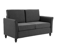 HOMCOM - canapé tissu - Lin (100% polyester) - 141x70x78cm - Gris foncé