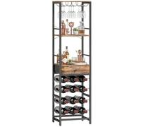 HOMCOM Casier à Bouteilles pour 12 Bouteilles 40x30x148 cm Brun Rustique