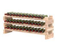 HOMCOM Casier à bouteilles pour 36 bouteilles, étagère à vin avec 3 niveaux modulable, 114×28×42,5cm, bois naturel