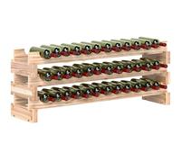 HOMCOM Casier à Bouteilles pour 36 Bouteilles, étagère à vin avec 3 Niveaux modulable et superposable, casier à vin en Bois de Sapin Massif, pour Cave, Bars, sous-sols, 114x28x42,5cm, Bois Naturel