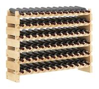 HOMCOM Casier à Bouteilles pour 72 Bouteilles, étagère à vin avec 6 Niveaux modulable et superposable, casier à vin en Bois de Sapin Massif, pour Cave, Bars, sous-sols, 114x28x85cm, Bois Naturel