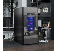 HOMCOM Cave à vin 12 bouteille 30L thermoélectrique double et silencieux avec porte en verre, LED, écran numérique, noir
