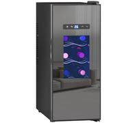 HOMCOM Cave à Vin 12 Bouteilles 30L Frigo Vin Thermoélectrique Double Noir