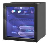 HOMCOM Cave à vin 12 bouteilles 36L, réfrigérateur à vin et boissons avec température réglable 4-16 °C, porte réversible, noir