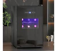 HOMCOM Cave à vin, 15 bouteilles, 39L, Réfrigérateur pour boissons, éclairage LED, température réglable 8-18℃