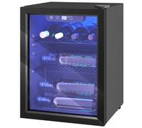 HOMCOM Cave à vin 16 bouteilles 48L, réfrigérateur à vin et boissons avec température réglable 4-16 °C, porte réversible, noir
