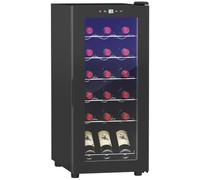 HOMCOM Cave à Vin 18 Bouteilles 50L Silencieux avec Porte en Verre Noir