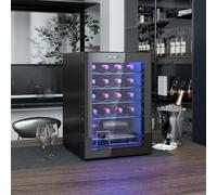 HOMCOM Cave à vin 20 bouteilles 53L haute performance température réglable 5-18° avec lumière LED, noir