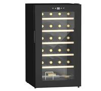 HOMCOM Cave à vin 24 bouteilles 65L, réfrigérateur à vin silencieux température réglable 5-20°, avec éclairage LED, panneau de commande tactile, haute performance 41dB noir
