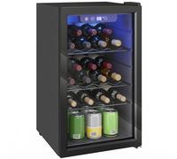 HOMCOM Cave à Vin 24 Bouteilles 68L Température Réglable 4-16 °C Noir