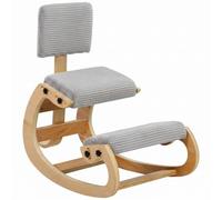 HOMCOM Chaise à Genoux Ergonomique avec Dossier à Bascule Gris Clair