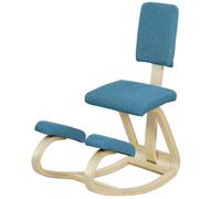 HOMCOM Chaise à genoux ergonomique avec dossier, siège assis genoux à bascule, correcteur de posture 51x84x93cm bleu foncé