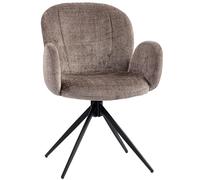 Chaise de bureau - HOMCOM - ergonomique - siège pivotant à retour automatique - tissu aspect lin - 60 x 66 x 86,5 cm - brun clair