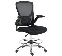 HOMCOM Chaise Bureau Ergonomique Support Lombaire 4D Haute Réglable Noir