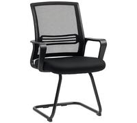 HOMCOM Chaise Bureau, Fauteuil Bascule accoudoirs, Cantilever 2 Noir