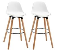 HOMCOM - Chaise de Bar - PU - 43x43x91cm - Blanc