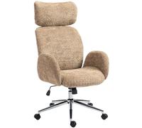 HOMCOM Chaise de Bureau à Domicile avec accoudoirs, Marron