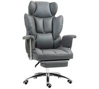 HOMCOM Chaise de Bureau avec Fonction Couchage, Ergonomique Chaise de Bureau, réglable en Hauteur Chaise pivotante avec Repose-Pieds, rembourrée, supporte jusqu'à 120 kg, pour Bureau, Salle d'étude,