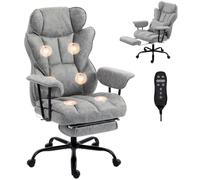 HOMCOM Chaise de bureau avec massage à 6 points et chaleur - Gris