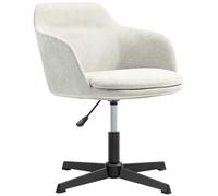 HOMCOM Chaise de Bureau Confortable, Fauteuil de Bureau pivotante en Tissu Chenille, réglable en Hauteur, Rembourrage en Mousse, Charge 120 kg, pour Bureau, Chambre, Beige