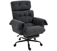 HOMCOM Chaise de bureau ergonomique avec accoudoirs, gris foncé