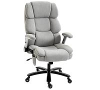 HOMCOM Chaise de bureau ergonomique avec fonction basculante, 180 kg, gris clair