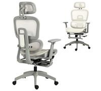 HOMCOM Chaise de Bureau Ergonomique en Maille Accoudoirs 3D Beige