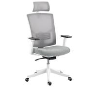 HOMCOM Chaise de bureau ergonomique et respirante avec soutien lombaire dynamique 4D, 64.5x62.5x112-122 cm, Multicolore