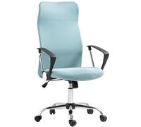 HOMCOM Chaise de Bureau Ergonomique pivotante avec roulettes, Chaise de Bureau avec Hauteur réglable et Dossier en Maille, 63x65x109-119 cm, Vert Clair