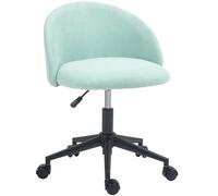 HOMCOM Chaise de Bureau Fauteuil de Bureau en Aspect Velours rotative à 360° Hauteur d'assise réglable Dossier incurvé pour Bureau Bureau Vert