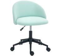 HOMCOM Chaise de Bureau Fauteuil de Bureau en Aspect Velours rotative à 360° Hauteur d'assise réglable Dossier incurvé pour Bureau Bureau Vert