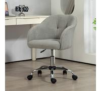 HOMCOM Chaise de bureau, fauteuil de bureau ergonomique, hauteur réglable, assise et dossier rembourrés, gris