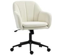 HOMCOM Chaise de bureau, fauteuil de bureau ergonomique réglable en hauteur, siège pivotante, fonction de bascule, beige