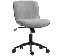 HOMCOM Chaise de Bureau Fauteuil de Bureau pivotante, Chaise Ergonomique sans accoudoirs, Hauteur et Inclinaison réglables, capacité 120 kg, Gris foncé