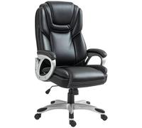 Chaise De Bureau Dossier Haut Revêtement Synthétique Noir Noir