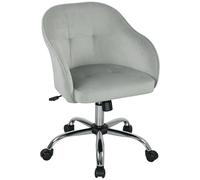 HOMCOM Chaise de Bureau pivotante en Tissu Toucher Velours avec Hauteur réglable pour Maison, étude, Chambre à Coucher, Gris