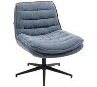 HOMCOM Chaise de bureau pivotante sans accoudoirs avec large assise, hauteur réglable, double couche, épaisse, aspect lin, pour la maison et le bureau, gris foncé