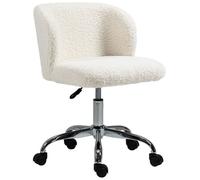 HOMCOM - Chaise de bureau - Polyester - 57x58x83cm - Blanc
